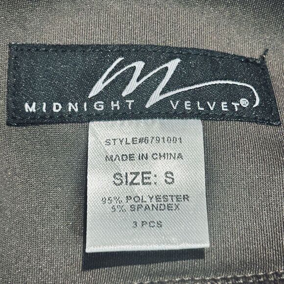 Midnight Velvet Scuba Knit Desk to Dinner Office Cocktail Party Brown Pant Suit - Picture 14 of 16